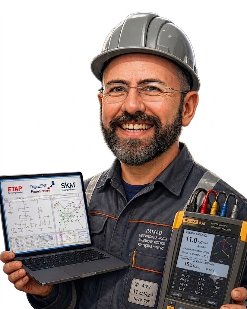 Engenheiro eletricista Alessandro Paixão, especialista em estudo de energia incidente e arc flash conforme a NR-10